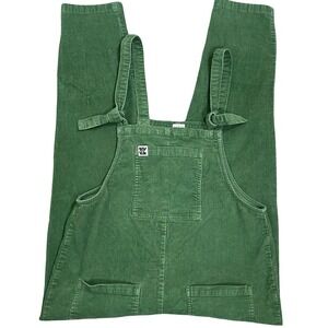 Lucy & Yak Organic Cotton Corduroy Overalls Women 8 Green Tie Strap Dungarees